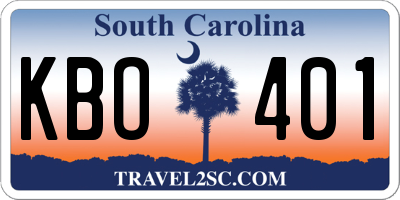 SC license plate KBO401