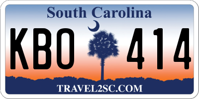 SC license plate KBO414