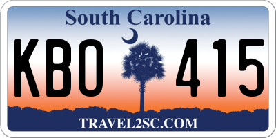 SC license plate KBO415