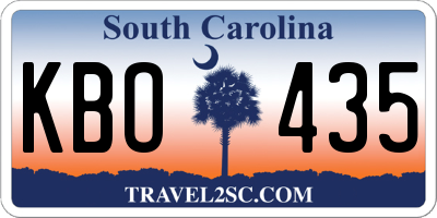 SC license plate KBO435