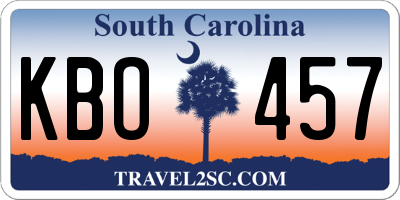SC license plate KBO457