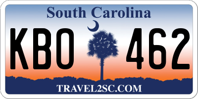 SC license plate KBO462