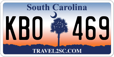 SC license plate KBO469