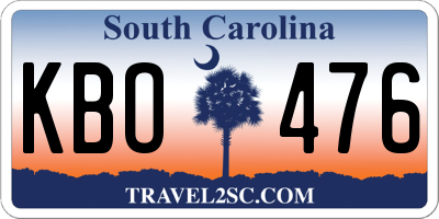 SC license plate KBO476