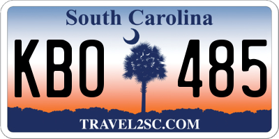SC license plate KBO485