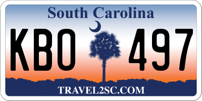 SC license plate KBO497