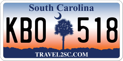 SC license plate KBO518