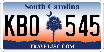 SC license plate KBO545