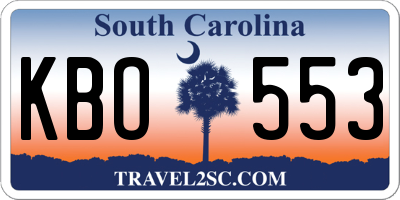 SC license plate KBO553