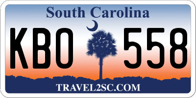 SC license plate KBO558