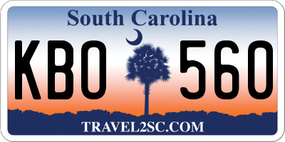 SC license plate KBO560