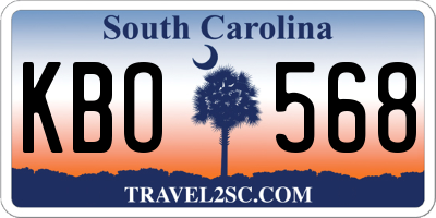 SC license plate KBO568