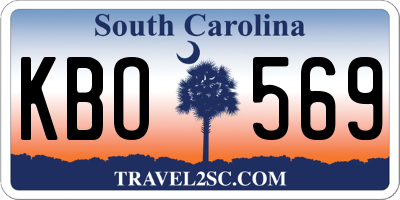 SC license plate KBO569
