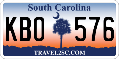 SC license plate KBO576