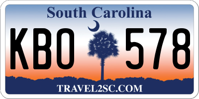 SC license plate KBO578