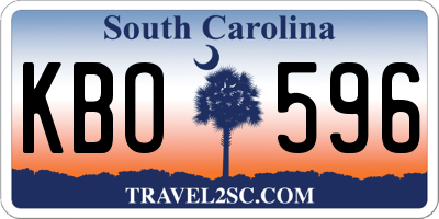 SC license plate KBO596