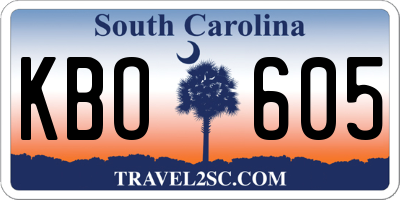 SC license plate KBO605