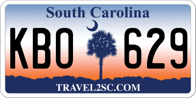 SC license plate KBO629