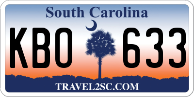 SC license plate KBO633