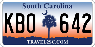 SC license plate KBO642