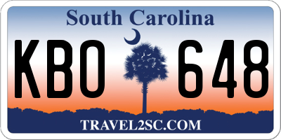 SC license plate KBO648
