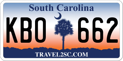 SC license plate KBO662