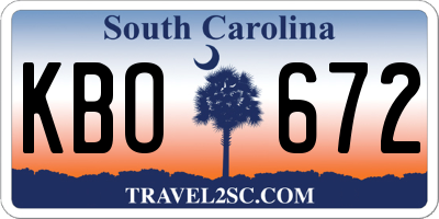 SC license plate KBO672
