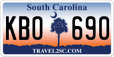SC license plate KBO690