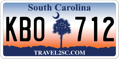 SC license plate KBO712
