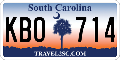 SC license plate KBO714