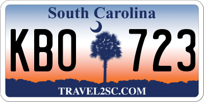 SC license plate KBO723