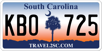 SC license plate KBO725
