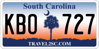 SC license plate KBO727