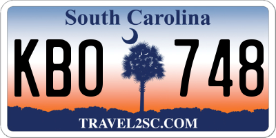 SC license plate KBO748