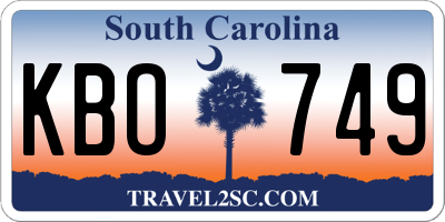 SC license plate KBO749
