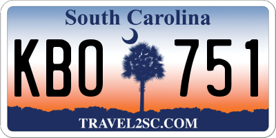 SC license plate KBO751