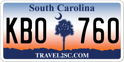 SC license plate KBO760