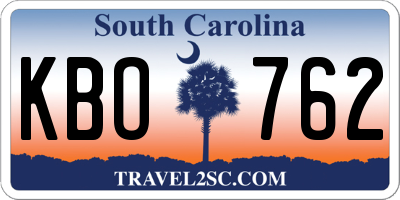 SC license plate KBO762