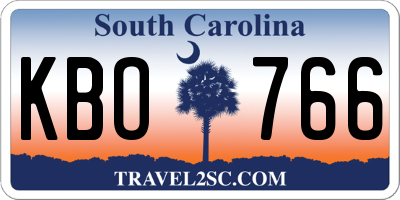 SC license plate KBO766