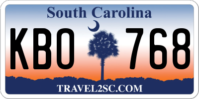 SC license plate KBO768
