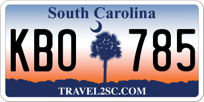 SC license plate KBO785