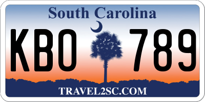 SC license plate KBO789