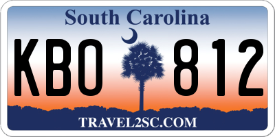 SC license plate KBO812