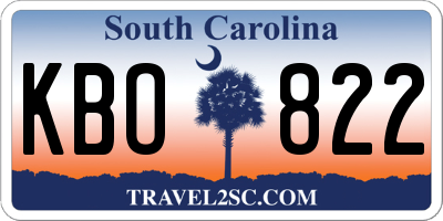 SC license plate KBO822