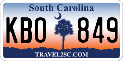 SC license plate KBO849