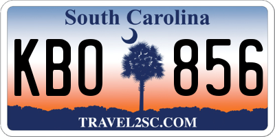 SC license plate KBO856