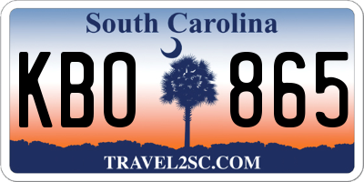 SC license plate KBO865