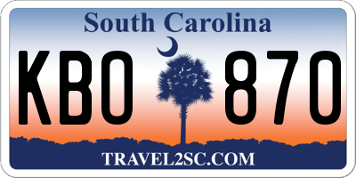 SC license plate KBO870