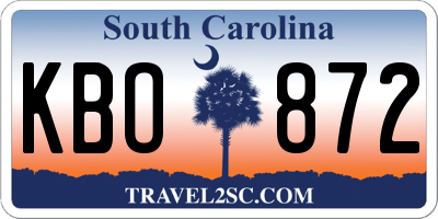 SC license plate KBO872