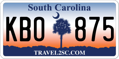 SC license plate KBO875
